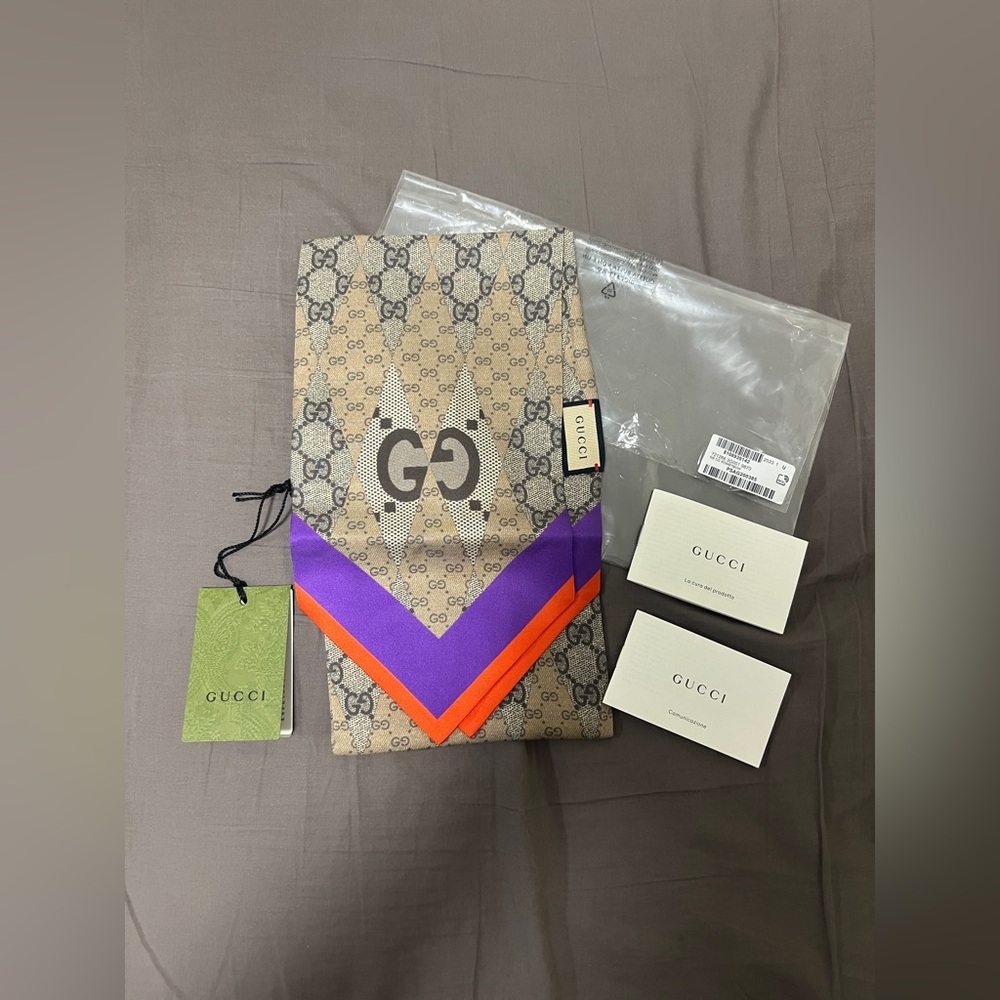 New Gucci Scarf Necktie Headband Headscarf GG